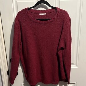Pink Clover Women's Rich Burgundy Crew Neck Sweater